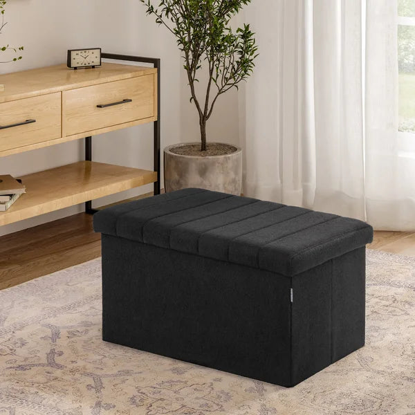 Seville Classics Boucle Foldable Storage Trunk