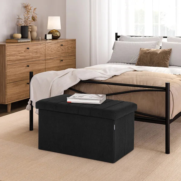 Seville Classics Boucle Foldable Storage Trunk