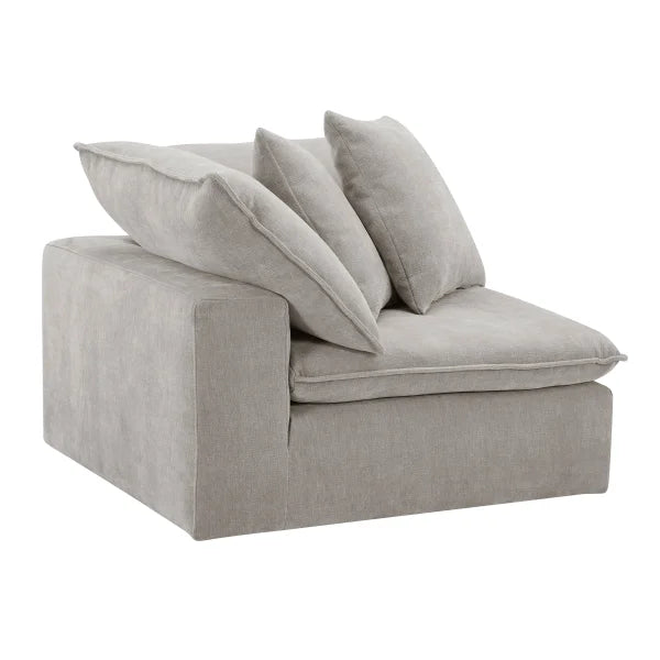 Sereen Fabric Corner Chair with 2 Pillows, Taupe