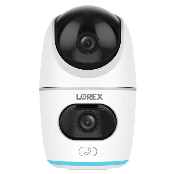 Lorex 2K Dual Lens Indoor Pan-tilt Wi-Fi Security Camera, 2-pack