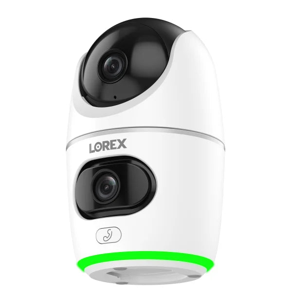 Lorex 2K Dual Lens Indoor Pan-tilt Wi-Fi Security Camera, 2-pack