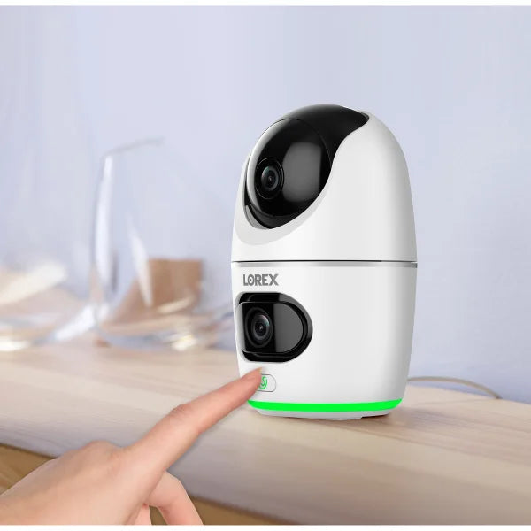 Lorex 2K Dual Lens Indoor Pan-tilt Wi-Fi Security Camera, 2-pack