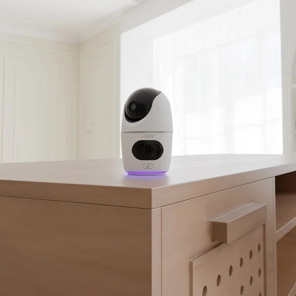 Lorex 2K Dual Lens Indoor Pan-tilt Wi-Fi Security Camera, 2-pack