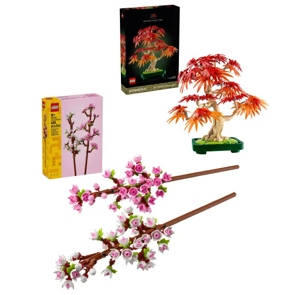 LEGO Japanese Red Maple Bonsai Tree and Cherry Blossoms Bundle