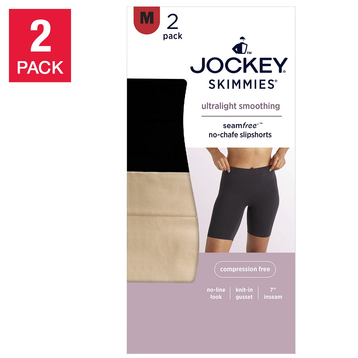 Jockey Women's Skimmies Slip Short, 2-pack