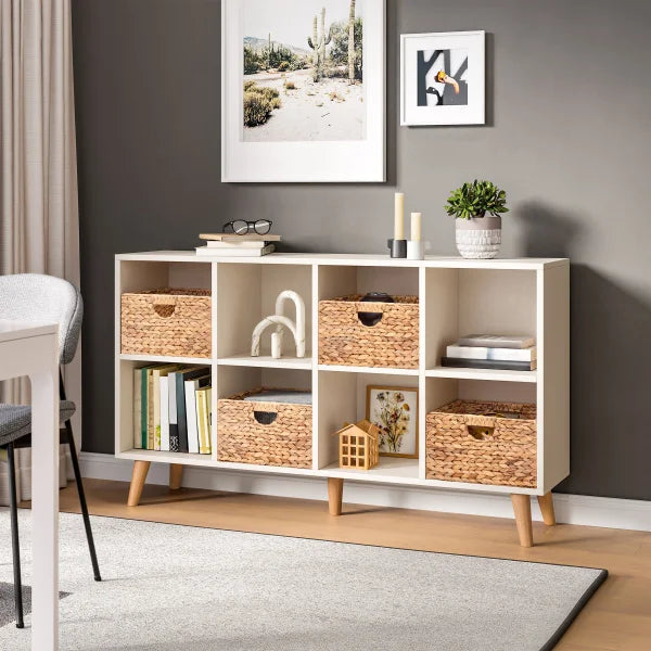 Seville Classics Water Hyacinth Storage Basket, 4-pack