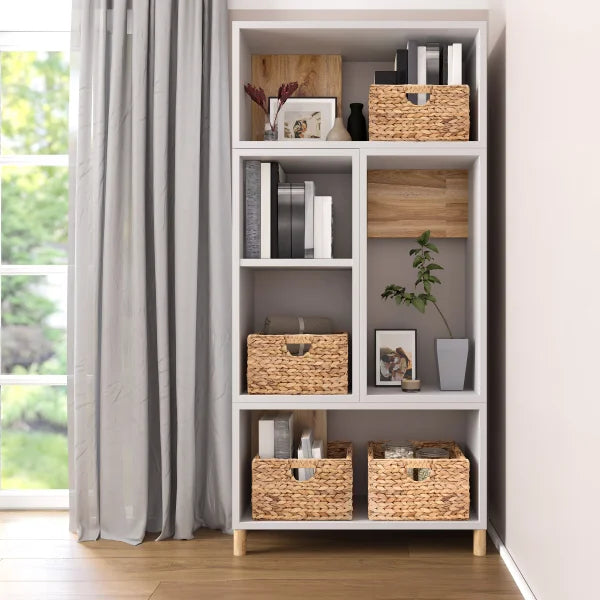 Seville Classics Water Hyacinth Storage Basket, 4-pack