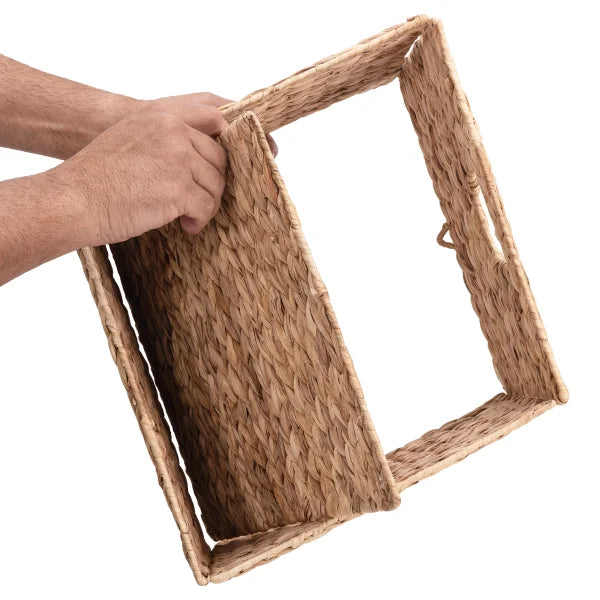 Seville Classics Water Hyacinth Storage Basket, 4-pack