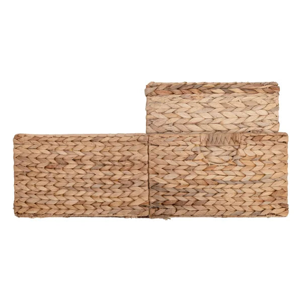 Seville Classics Water Hyacinth Storage Basket, 4-pack