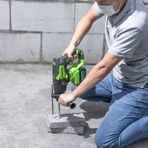 Greenworks 24V SDS-plus 2J Brushless Rotary Hammer Drill with 4.0Ah USB Battery and Charger