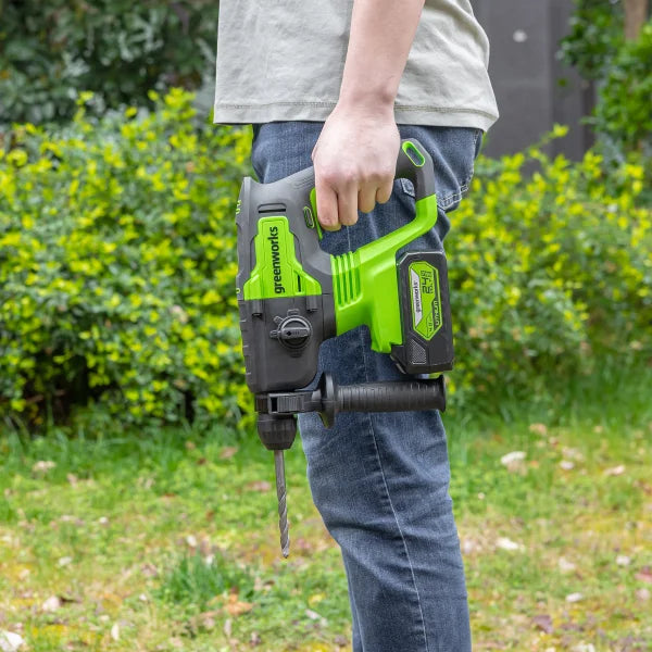 Greenworks 24V SDS-plus 2J Brushless Rotary Hammer Drill with 4.0Ah USB Battery and Charger