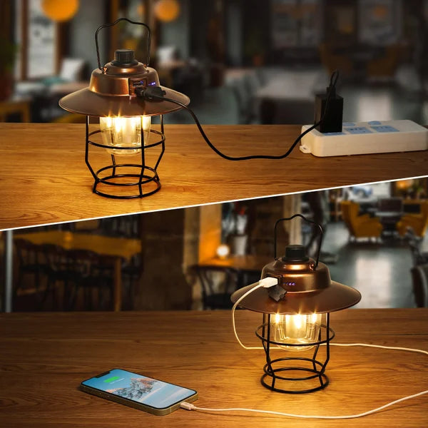Lepro Vintage LED Rechargeable Metal Camping Lantern