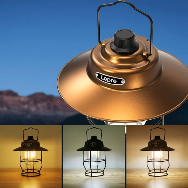 Lepro Vintage LED Rechargeable Metal Camping Lantern