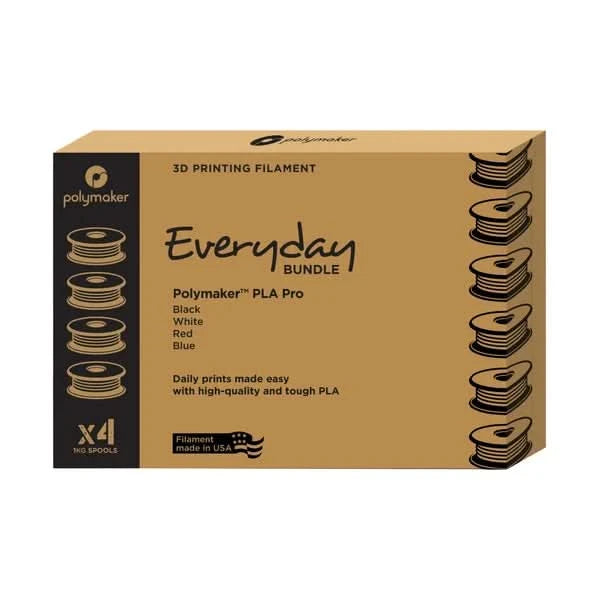 Polymaker Everyday Bundle – 4×1kg PLA Pro, 4 Core Colors, 1.75mm