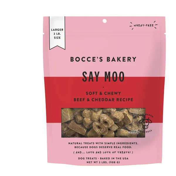 Bocce’s Say Moo Soft & Chewy Dog Treat 2 lbs, 2-pack