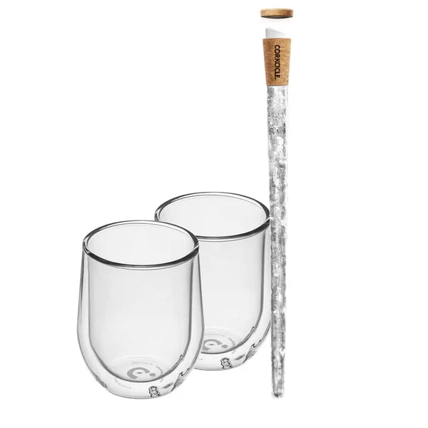 Corkcicle Stemless 2-pack Glasses and Air Wine Chiller Set