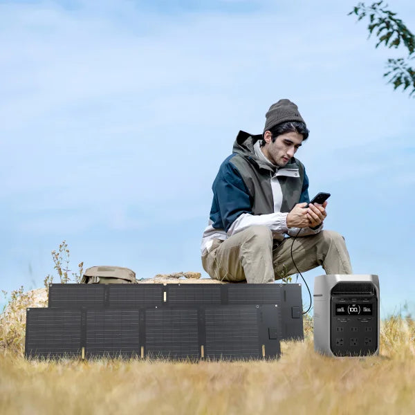 EcoFlow DELTA 3 Plus Portable Solar Generator Combo 2x60W Solar Panels
