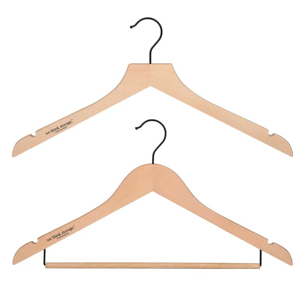 WeThinkStorage Premium Slim Wood Hangers 30-count Combo Pack