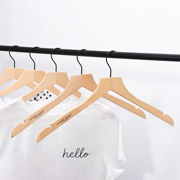 WeThinkStorage Premium Slim Wood Hangers 30-count Combo Pack