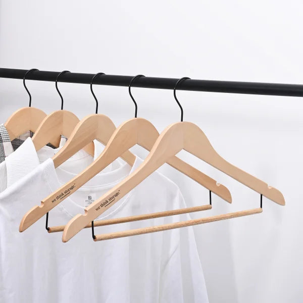 WeThinkStorage Premium Slim Wood Hangers 30-count Combo Pack