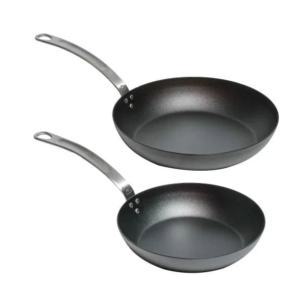 MADE IN Seasoned Carbon Steel 2-piece Frying Pan Set