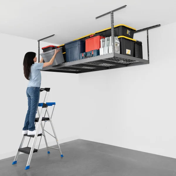 SafeRacks Super Duty 4 ft x 8 ft Overhead Garage Storage Rack and Accessories Kit