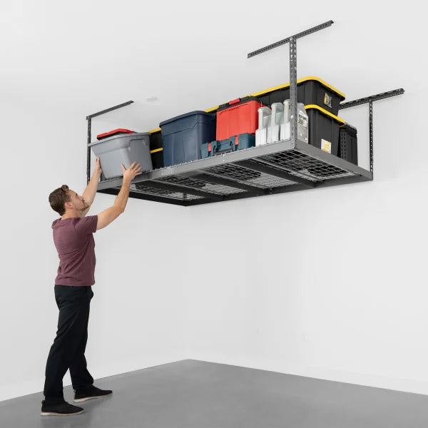 SafeRacks Super Duty 4 ft x 8 ft Overhead Garage Storage Rack and Accessories Kit
