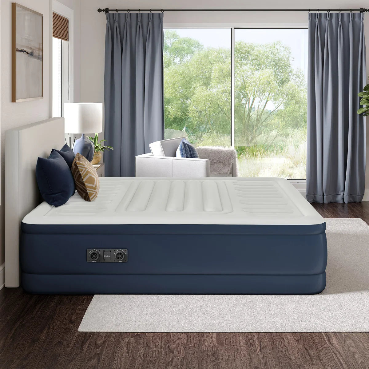 Beautyrest 20" Lumbar Adjust 3-Zone Adjustable Air Bed with Built-in Pump