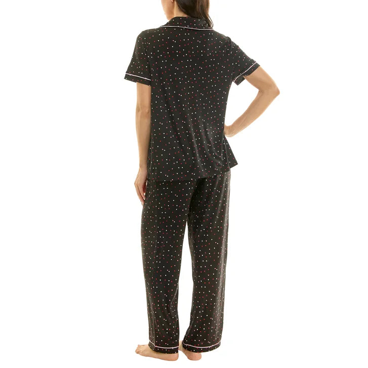 Jaclyn Women's Valentine's Day 3-piece Notch Collar PJ Set