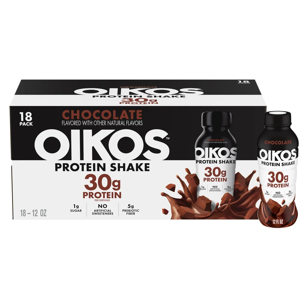 Oikos 30g Chocolate Protein Shake, 12 fl oz, 18-pack