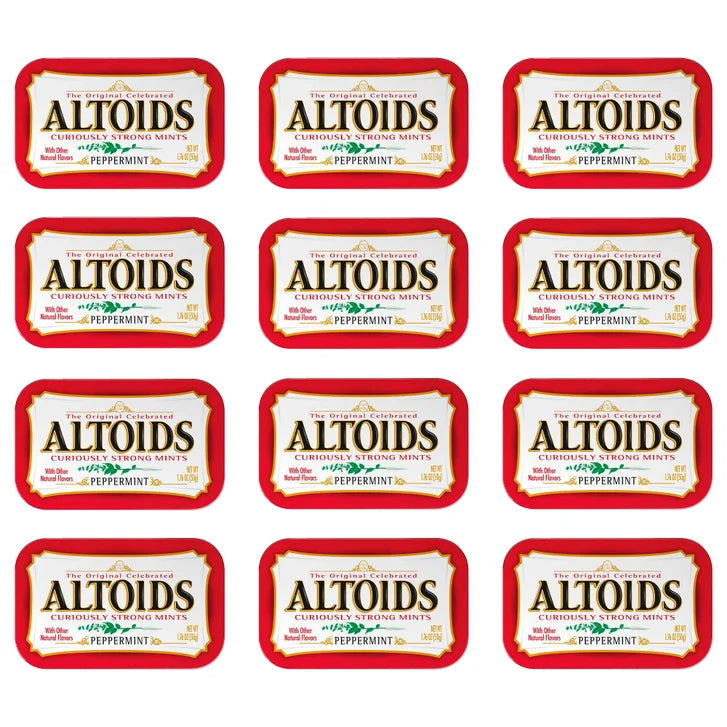 Altoids Breath Mints, Hard Peppermint Candy, 1.76 oz, 12-count