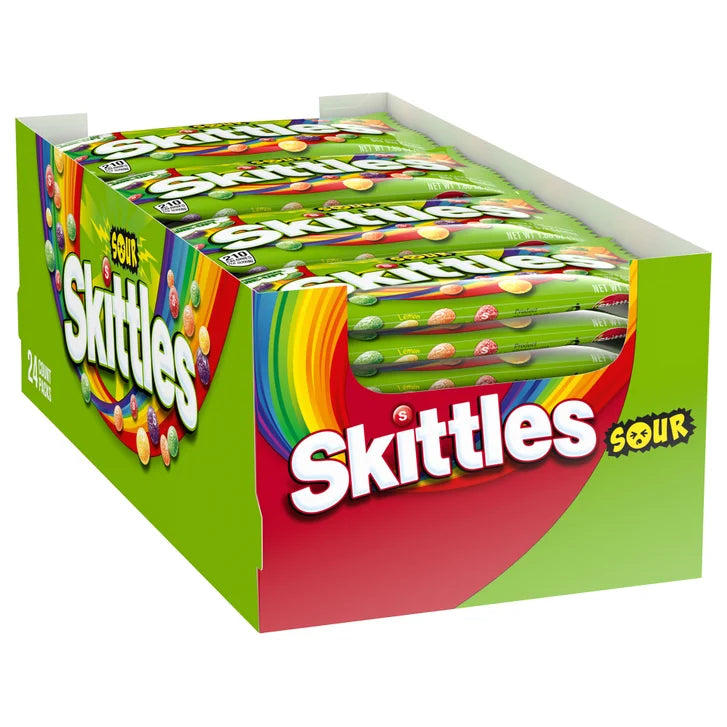 Skittles Bite Size Candy,  Sour, 1.8 oz, 24-count