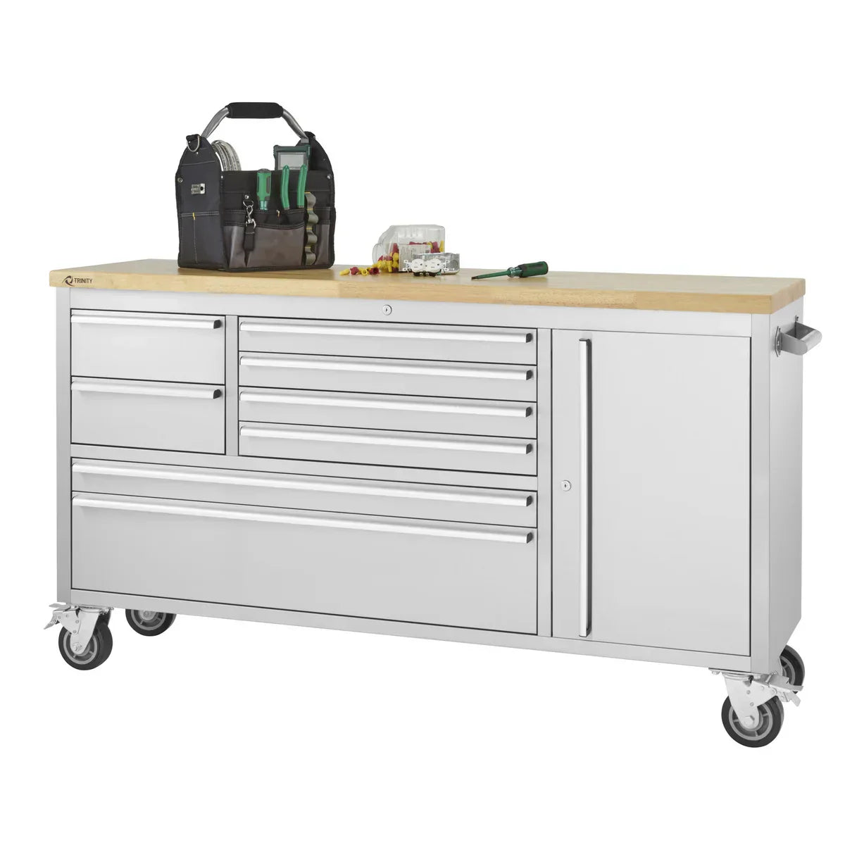 66" Stainless Steel Rolling Workbench