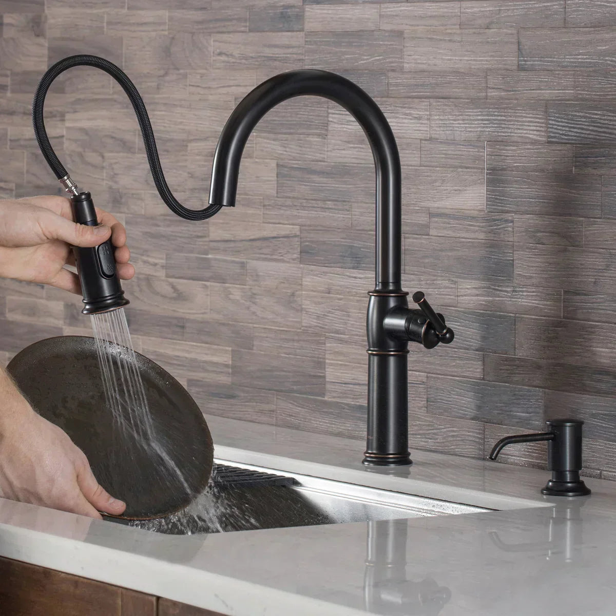 KRAUS Pull-Down Kitchen Faucet and Soap Dispenser