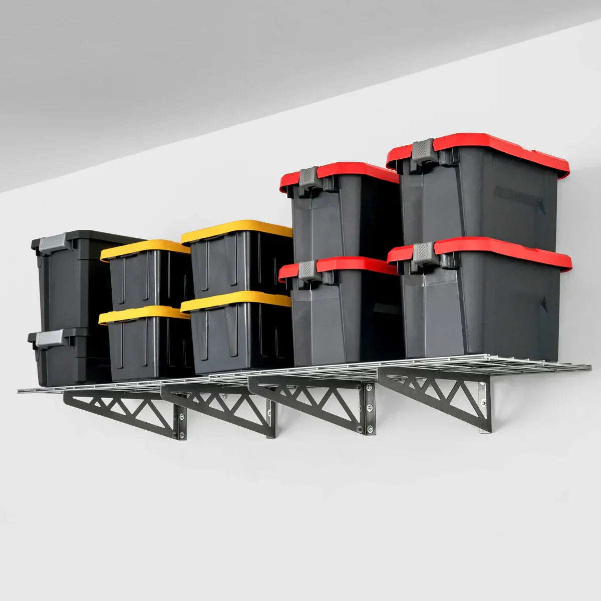 SafeRacks Wall Shelf Combo Kit, Two Shelves, Four Deck Hooks