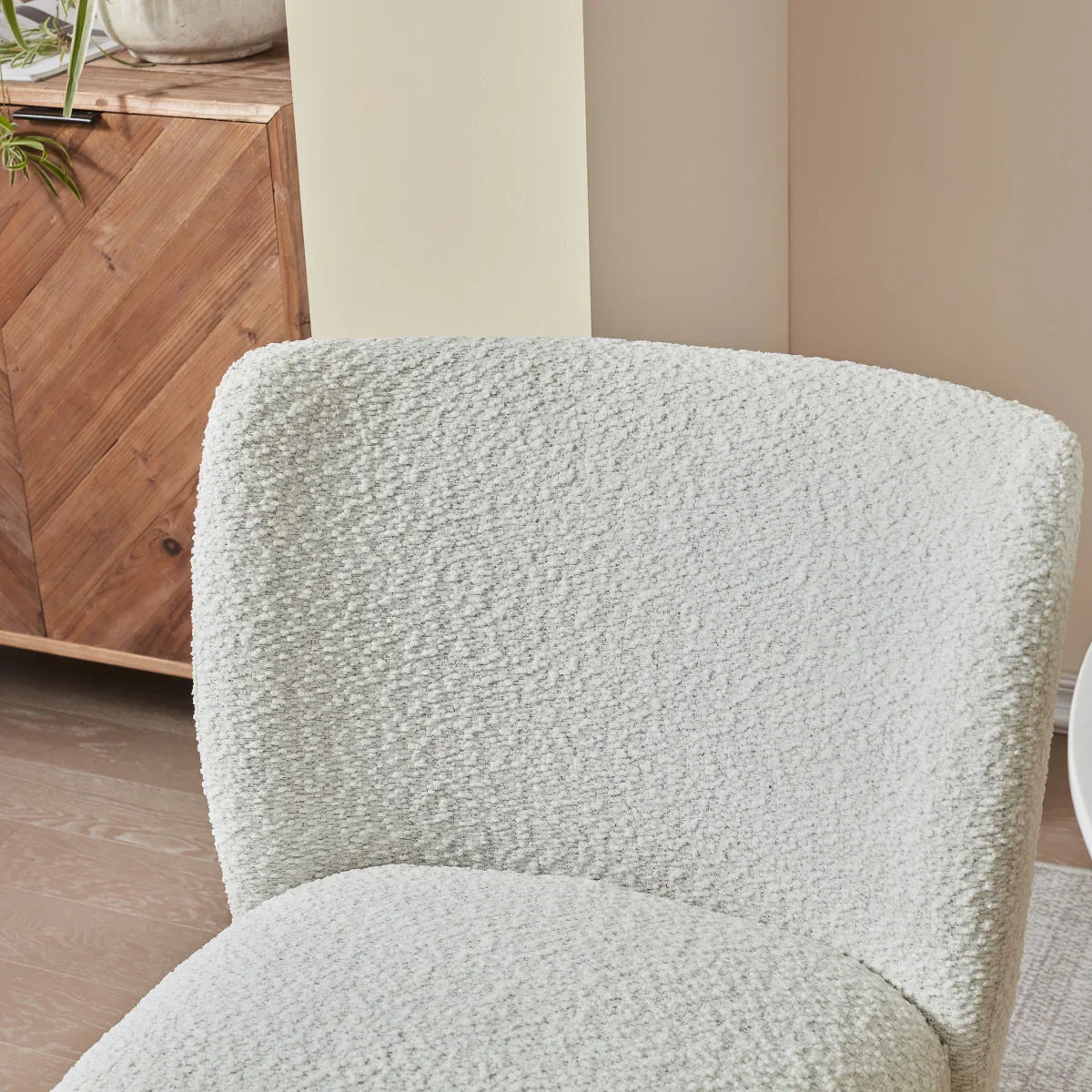 Blair Fabric Armless Dining Chair with Casters