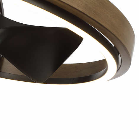 Homestead 6-Speed Steel Frame Fandelight with Distressed Wood Finish