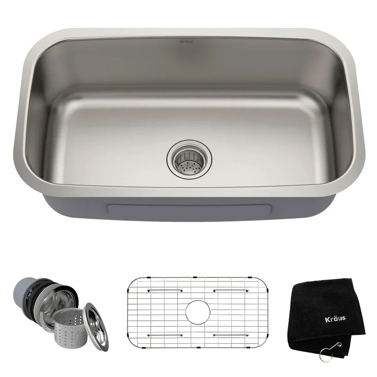 KRAUS Undermount Single Bowl Stainless Steel Kitchen Sink