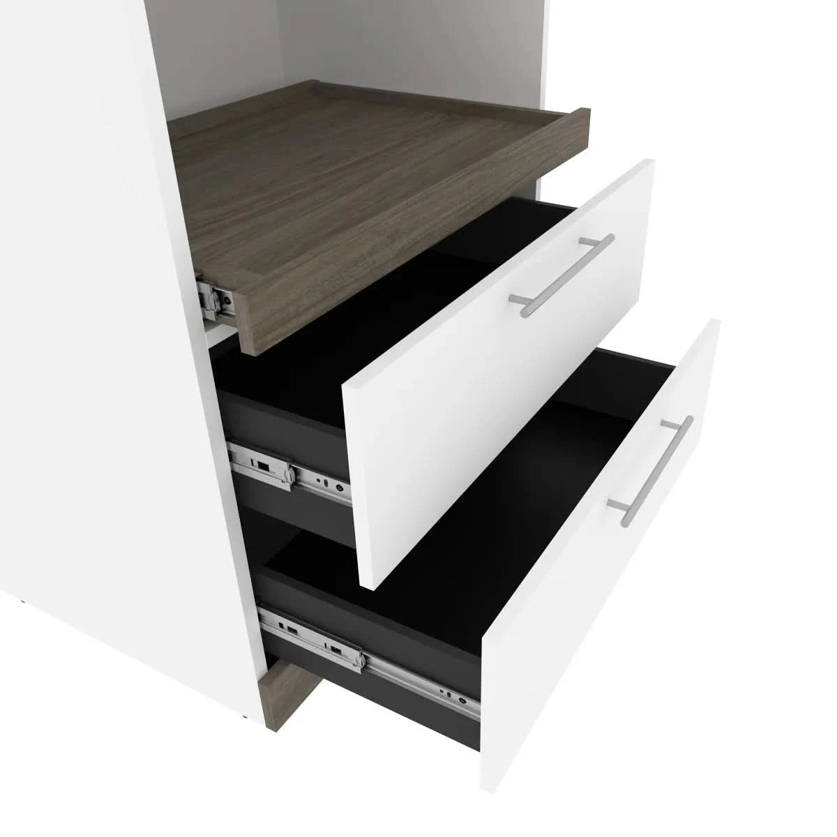 Orion Full Murphy Bed with Storage Cabinet and Nightstand