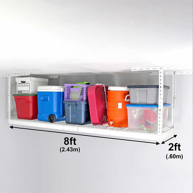 SafeRacks 2 ft x 8 ft Overhead Garage Storage Rack and Accessories Kit