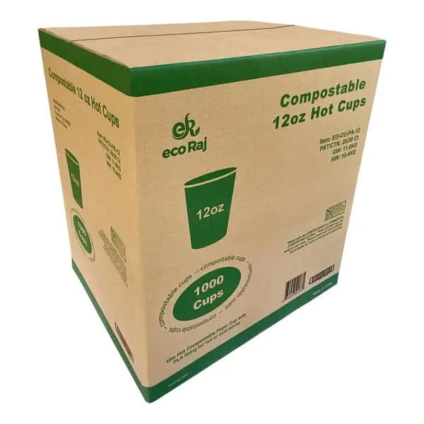 Eco Raj 12 oz Hot or Cold Compostable Cup, 1,000-count