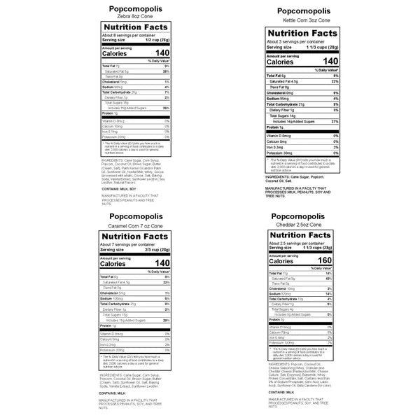 Popcornopolis Ultimate Classic Assorted Tall Cones, Variety, 24-count