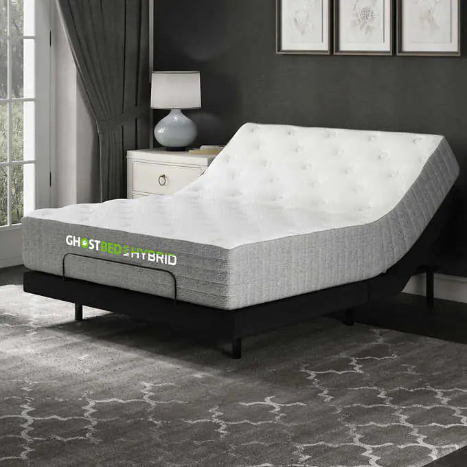 Ghostbed Hybrid 12" Medium-Plush Mattress with Luxury Adjustable Base