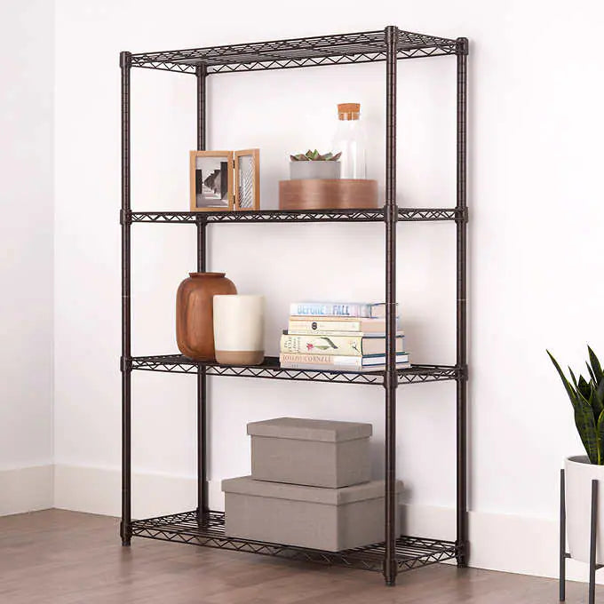 TRINITY 4-Tier Indoor Wire Shelving Rack, 36” x 14” x 54”