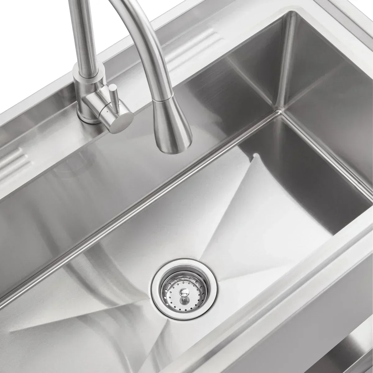 TRINITY 30" x 14" Basin Stainless Steel Utility Sink with Pull-down Faucet