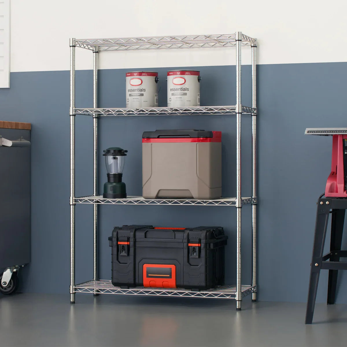 TRINITY 4-Tier Indoor Wire Shelving Rack, 36” x 14” x 54”