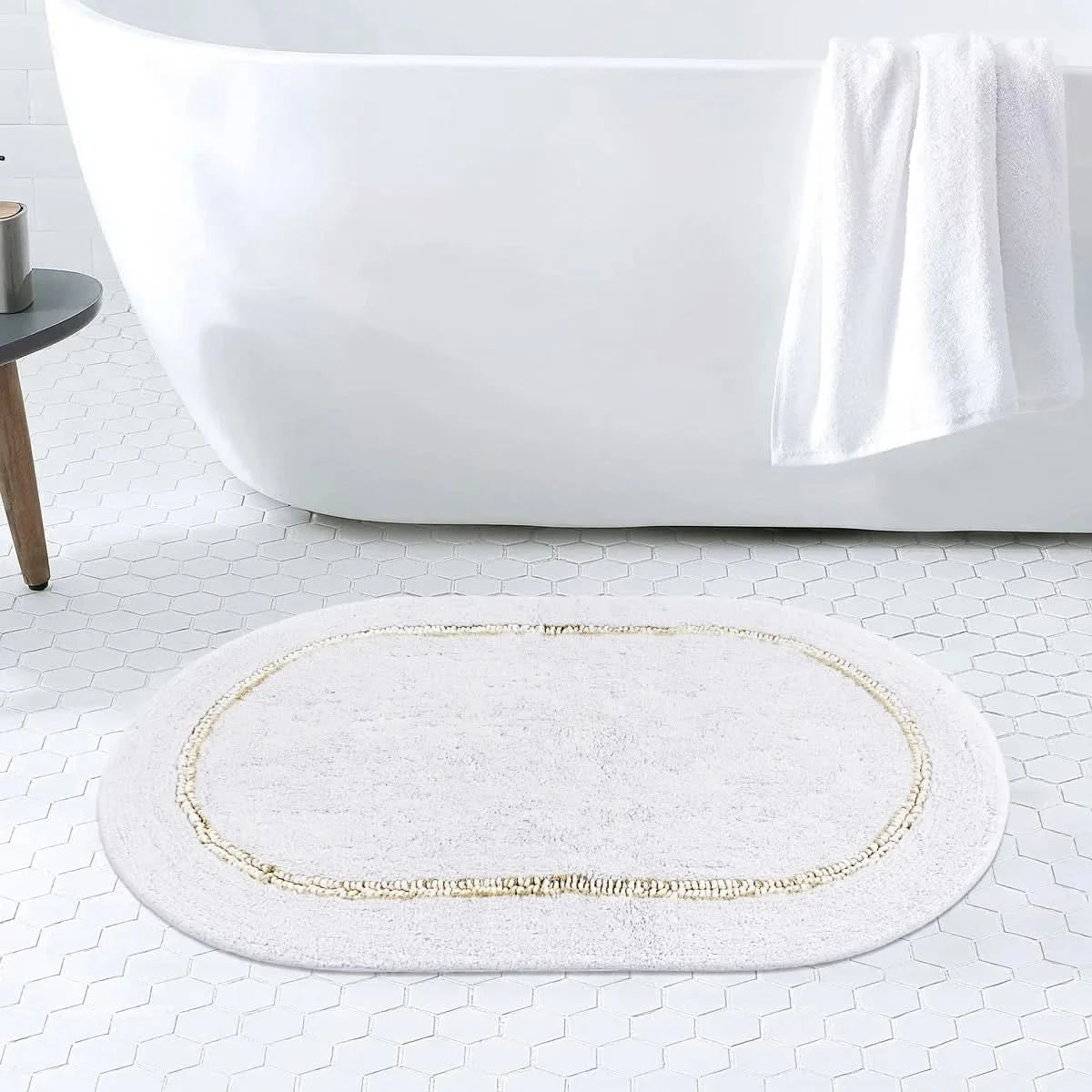 Oval Border Bath Rug