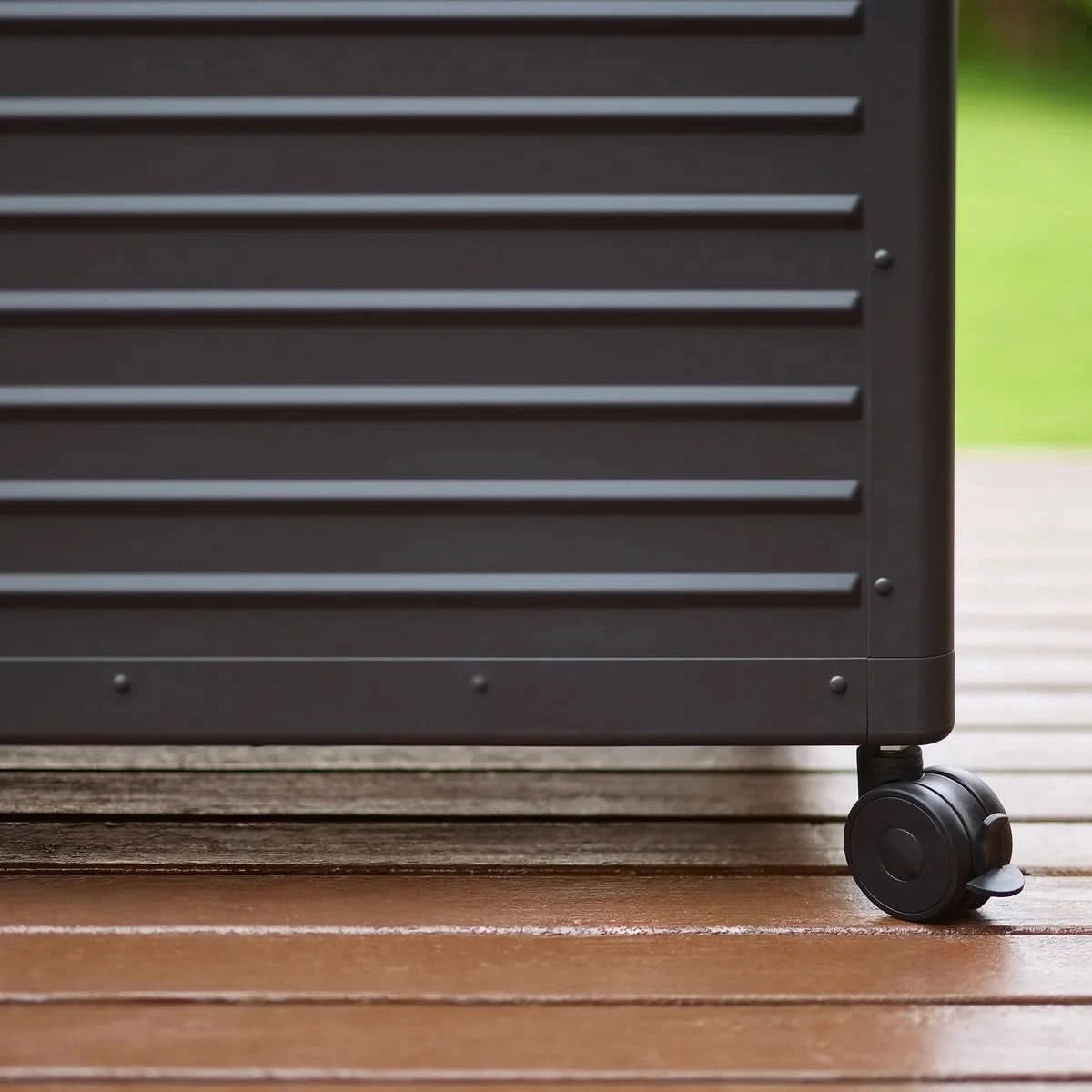 Mirador 205 Gallon Powder Coated Durable Metal Storage Box with Lockable Wheeled Base