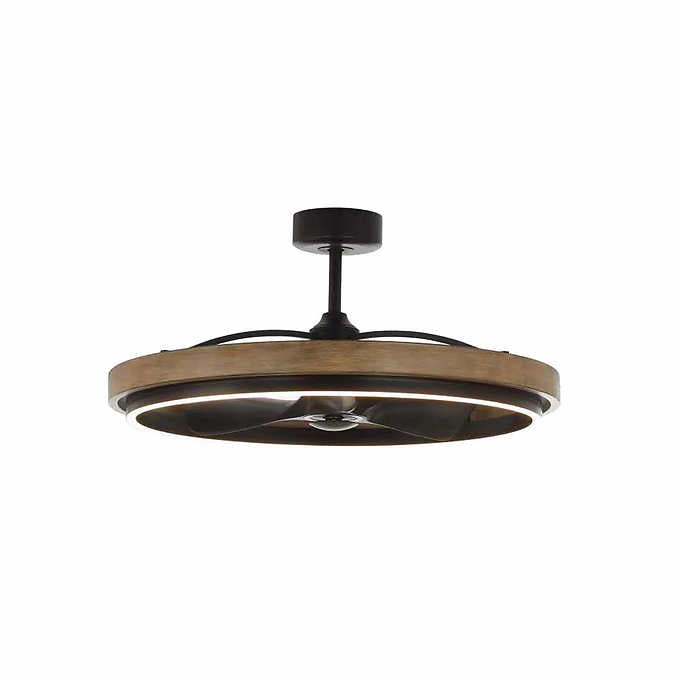 Homestead 6-Speed Steel Frame Fandelight with Distressed Wood Finish