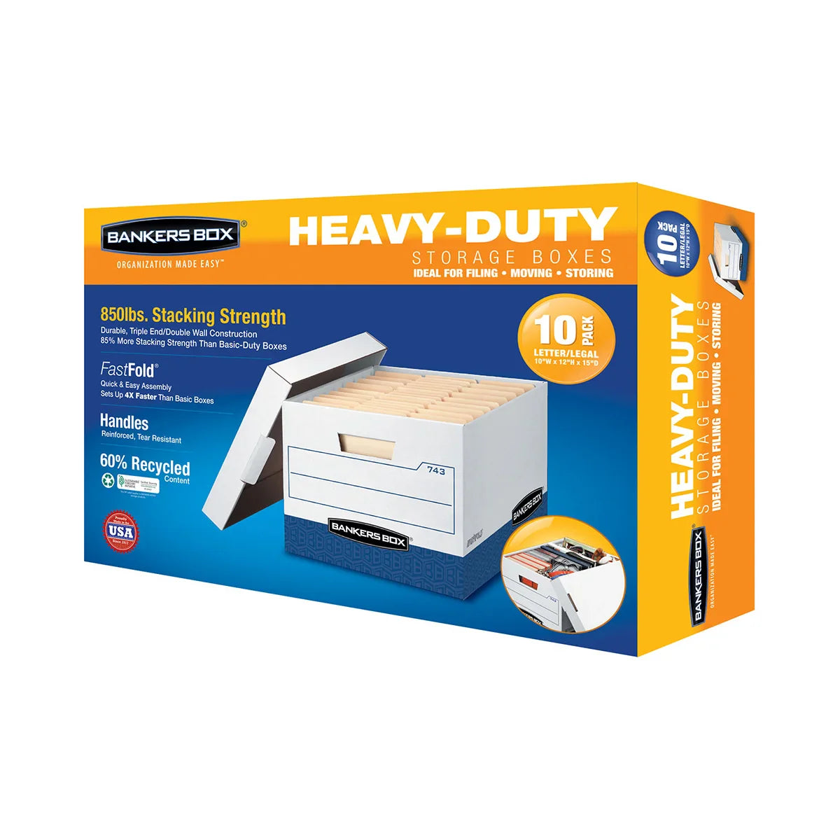 Bankers Box Heavy Duty File Boxes Letter/Legal, 10-pack